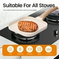 thumbnail image 6 of Aluminium Alloy Square Grilling Pan for All Stoves Nonstick Grill Skillet Steak Pan Versatile Wood Handle Stove Top Grill Pan for Indoor Cooking Outdoor Grilling, 6 of 10