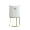 thumbnail image 4 of 19 Inch Gold Metal Legs Velvet Dining Chairs, Modern Dining Chair with High-Density Foam Chair, Simple Upholstered Dining Chairs, Accent Desk Chair Dining Room, Kitchen(White,Set of 2), 4 of 10