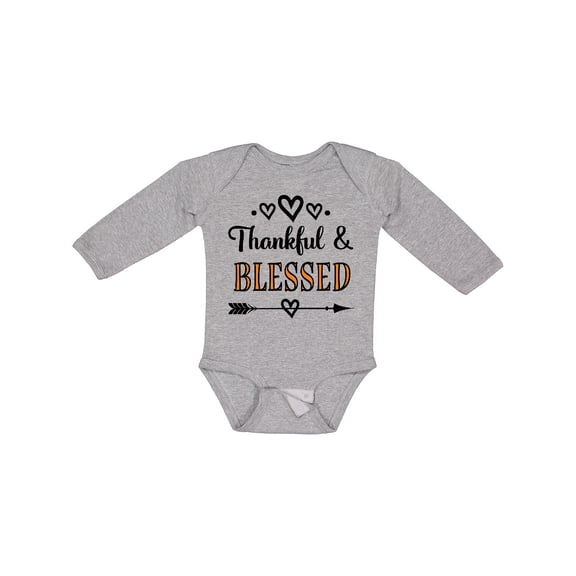 Inktastic Thanksgiving Greeting Thankful Blessed Girls Long Sleeve Baby Bodysuit