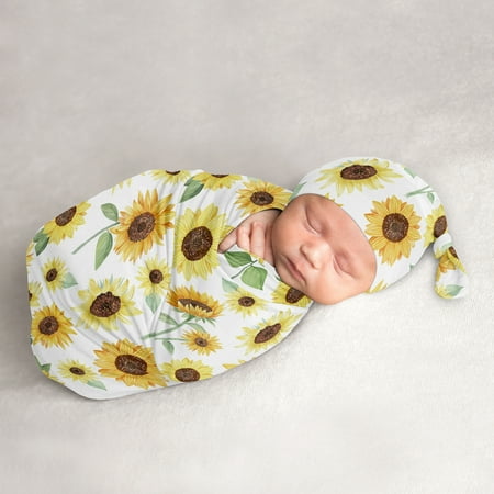 UPC: 0846480084976 | Sunflower Baby Cocoon and Beanie Hat Sleep Sack Set by Sweet Jojo Designs