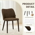 thumbnail image 2 of EOP Upholstered Dining Chairs Set of 4, Mid Century Modern Dining Room Chairs, Fabric Farmhouse Dining Side Chairs with Wood Legs, Armless Kitchen Chairs with Wingback, Dark Brown, 2 of 7