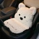 thumbnail image 4 of Cojín para asiento de coche para invierno | Respaldo grueso integrado, poliéster de alta resiliencia | Suave, cálido y transpirable | Blanco, caqui, gris | 48 x 71 cm, 4 of 6