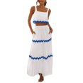 thumbnail image 4 of EFINNY Women Beach Vacation Outfits Sleeveless Cropped Tank Top High Waisted Maxi Skirt 2 Piece Sets with Pockets, 4 of 7