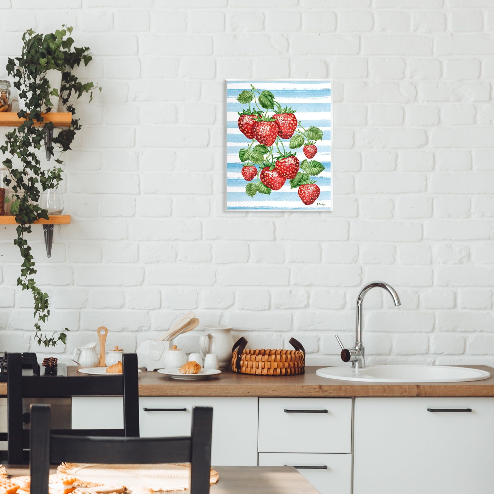 Stupell Industries Juicy Strawberry Vine Wall Plaque Art, design by Paul Brent