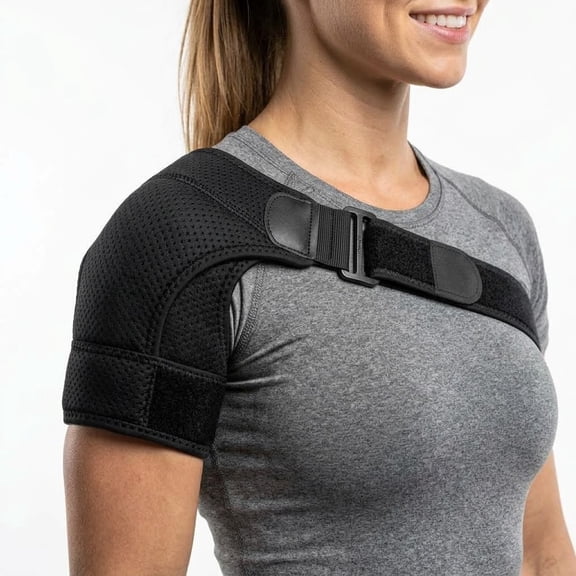 RUIFUU Adjustable Shoulder Brace for Women & Men - Rotator Cuff Support Brace with Pressure Pad for Ice Pack, Compression Shoulder Support Sleeve for Torn Rotator Cuff, AC Joint Pain Relief, Dislocat