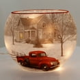 thumbnail image 2 of Stony Creek WINTER LIGHTED OVAL GLASS VASE Glass House Barn Mtt8215 Truck, 2 of 2