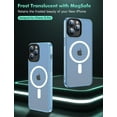 thumbnail image 3 of Magnetic Case for iPhone 14 Pro Max Case,[MIL-Grade Drop Tested & Compatible with MagSafe] Translucent Matte Back with Aluminum Alloy Keys 6.7 Inch, Light Blue, 3 of 11