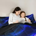 thumbnail image 4 of Feelyou Neon Blue Lightning Bedding Comforter Set 7 Pieces for Kid, Nature Scenery Full Bedding Set, Tornado Storm Reversible Fitted Sheet Flat Sheet, Lightweight Room Decor, 4 of 7
