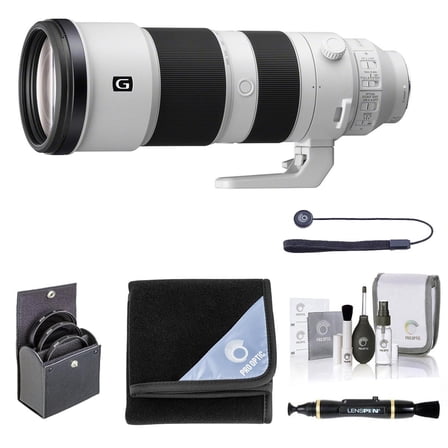 Sony Sony FE 200-600mm f/5.6-6.3 G OSS Lens for Sony E Bundle with 95mm Filter Kit, Lens Cleaner, ProOPTIC Wrap, Cap Tether, Cleaning Kit