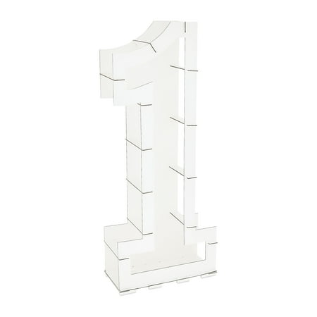 31.5 Number 1 Balloon Frame in White Color Neutral Party Decor for 1 Year Old Boy or Girl by Way To Celebrate