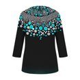 thumbnail image 6 of Save On Floral Tee Shirts for Women Rose-Flower Tunic Tops Keyhole Hollow Out T-Shirts Round Neck 3/4 Sleeve Tops Cottage Causal Blosues Lounge Dressy Work Tunics Teen Girls Clothes, 6 of 6