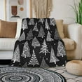 thumbnail image 3 of Christmas Tree Throw Blanket Ultra Soft Warm All Season Black White Leaf Circle Polka Dot Decorative Fleece Blankets for Bed Chair Car Sofa Couch Bedroom 50"X60", 3 of 6