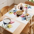 thumbnail image 5 of Colorful Tulips Placemats Set of 1, Country Flowers Non-Slip Place Mats Washable Table Mats for Kitchen Dining Table Decorations Indoor/Outdoor, 5 of 9