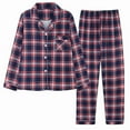 thumbnail image 4 of Pajama Sets Women Soft Pjs Plaid Long Sleeve Button down Sleepwear Nightwear Winter 2 Piece Set for Women Womens Nighties XL, 4 of 4