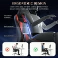 thumbnail image 6 of Bigzzia PU Leather Gaming Chair, Height Adjustable Computer Chair with Footrest & Massage Lumbar Support, Red, 6 of 9
