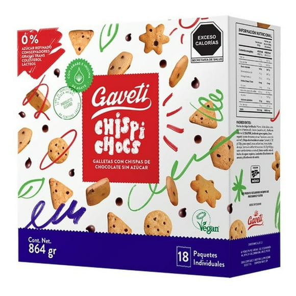 Galletas Chispi Chocs Sin Azúcar 18/48g Gaveti Original