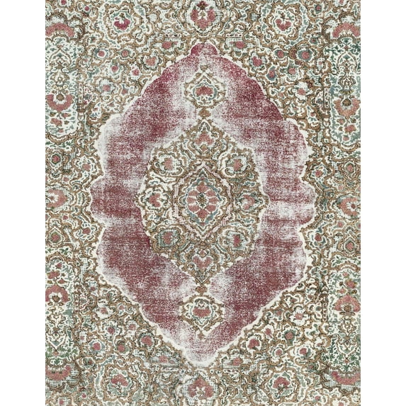 Ahgly Company Machine Washable Indoor Rectangle Abstract Dark Gold Brown Area Rugs, 8' x 10'