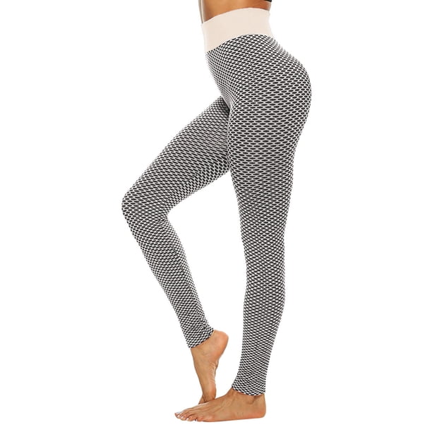 ICHUANYI Clearance Women's Lattice Printing High Waist Stretch Strethcy Fitness Leggings Yoga Pants(White, M) ICHUANYI WER2023081501603