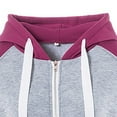 thumbnail image 4 of Annhoo Hoodies for Women Fall Casual Long Sleeve Zipper up Sweatshirts Ladies Drawstring Color Block Basic Jackets, 4 of 4