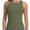 Olive green, variant on Women's Ribbed Tank Top - Sleeveless Crew Neck Summer Shirt, Casual Basic Strap Top