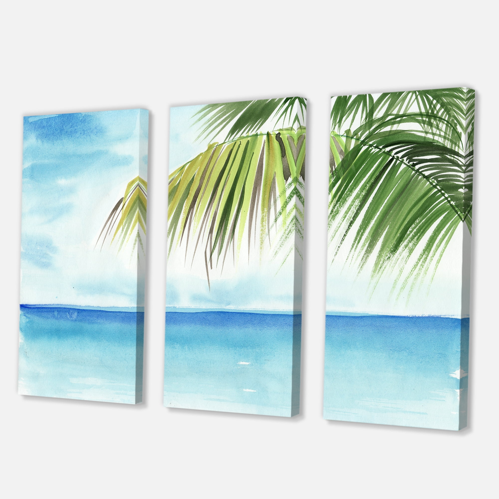 Designart ' Palm Beach Resort At Sunrise III ' Nautical & Coastal Canvas Wall Art Print