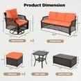thumbnail image 2 of Vicluke 7 Piece Patio Furniture Set, Wicker Outdoor Conversation Sofa Set with Swivel Chairs, 2 Ottomans, Storage Coffee Table, Rattan Outdoor Sectional for Deck Backyard Porch （7 Seats, Orange), 2 of 10