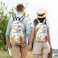 thumbnail image 5 of Naloa Cartoon Monkey Canvas Backpack for Men Women Rucksack Casual Travel Daypack College Tote Satchel Bookbag for Teens-Medium, 5 of 7