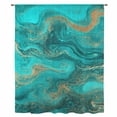 thumbnail image 2 of Turquoise Marble Sheer Curtains 45 Inches Long, Farmhouse Modern Abstract Aesthetic Light Filering Curtains, Breathable Simi Curtain Privacy Drapes for Kitchen Bathroom Small Window Treatment, 2 of 9