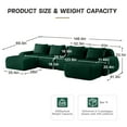 thumbnail image 5 of FFH 146" Cloud Couch, Living Room Furniture Sets, U Shaped Boneless Sectional Sofa (Green, 4 Seater with 2 Ottoman), 5 of 18