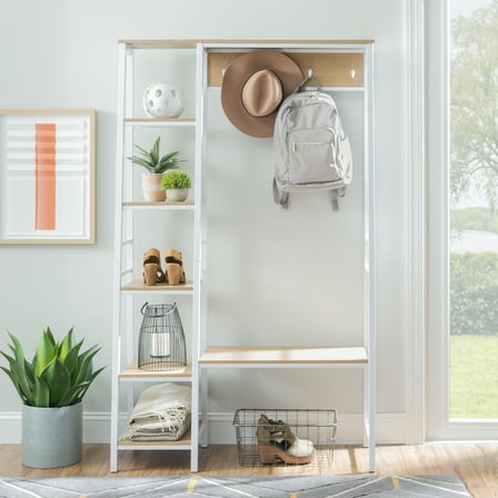 Linon Albion Modern Hall Tree, White