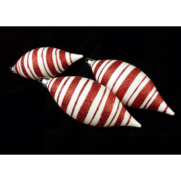 3ct Peppermint Twist Shatterproof Candy Cane Stripe Christmas Ornaments 5&quot; - Walmart.com