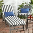 thumbnail image 2 of Greendale Home Fashions 73'' x 23'' Outdoor Chaise Lounge Cushion, Canopy Stripe Gray, 2 of 8