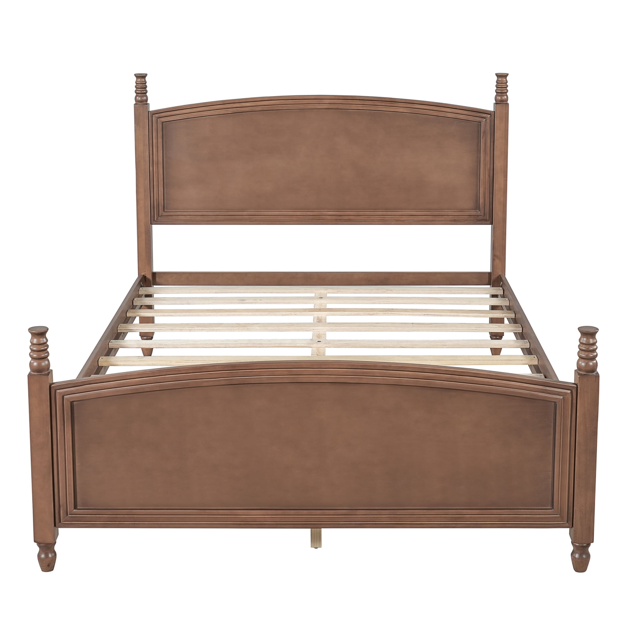 Christopher Knight Home Queen Solid Wood Bed Frame with Headboard and Footboard, Walnut