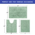 thumbnail image 6 of HAKUNA Striped Sage Green Bathroom Rug Set 3 Pieces Ultra Soft, Non Slip Chenille Toilet Mat, Absorbent Plush Shaggy Bath Mats for Bathroom, Bedroom, Kitchen, 6 of 7