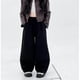 thumbnail image 5 of Pantalones largos de pana de color liso para niña, pantalones casuales de pierna recta, pantalones holgados casuales de pierna ancha, pantalones de poliéster con cintura elástica y largo para niños., 5 of 8