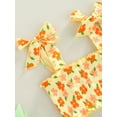 thumbnail image 5 of Bagilaanoe 2Pcs Toddler Baby Girls Short Pants Set Floral Print Camisole Bandage Sleeveless Tops Flared Trousers 6M 12M1 8M 24M 3T 4T Kids Casual Outfits, 5 of 9