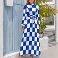 thumbnail image 4 of Vestido largo de cuadros Kentucky en azul y blanco Vestido de verano para mujer 2024 Vestido vintage, 4 of 5