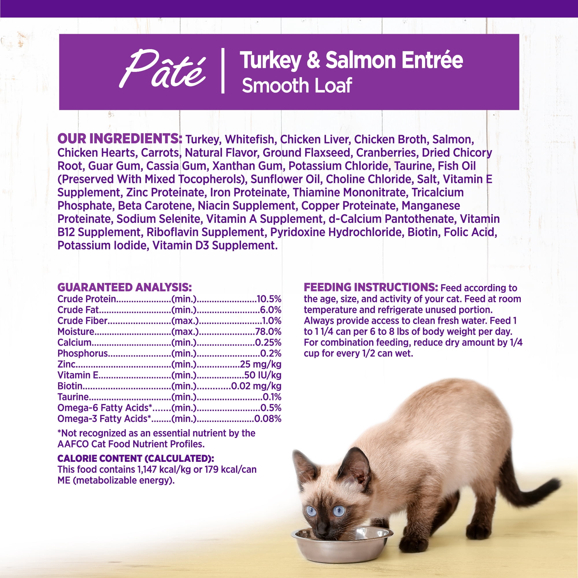 Wellness Complete Health Pate Adult Canned Wet Cat Food, Natural, Protein Rich, Grain Free, Turkey and Salmon Entrée Recipe, 5.5 oz, Pack of 24 Cans