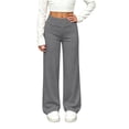 thumbnail image 3 of Rvasteizo Girls Fall Winter Sweatpants Versatile Elastic Waist Straight Leg Solid Long Pants 5 Years, 3 of 5