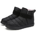 thumbnail image 1 of Zapatos Planos para Caminar Mujer Antideslizantes Forrados de Felpa para Viajes al Aire Libre (40) Negro, 1 of 9