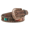 thumbnail image 2 of Ariat Womens Ladies 1 5 Serape Brown Leather Belt with Copper Studs S Multi/Color, 2 of 3