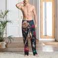 thumbnail image 2 of Fuzoiu Colorful Rose Bird Print Men's Pajama Pants,Lounge Pants for Men,Lounge PJ Bottoms,Sleepwear Pants with Drawstring Pockets -X-Large, 2 of 6