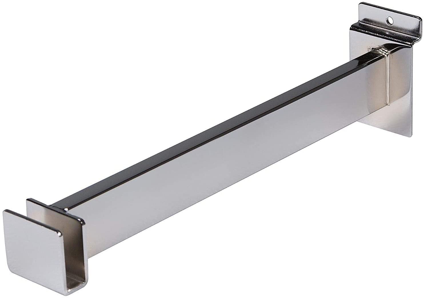 12" Slatwall Rectangular Tube Holding Hangrail Bracket for Retail