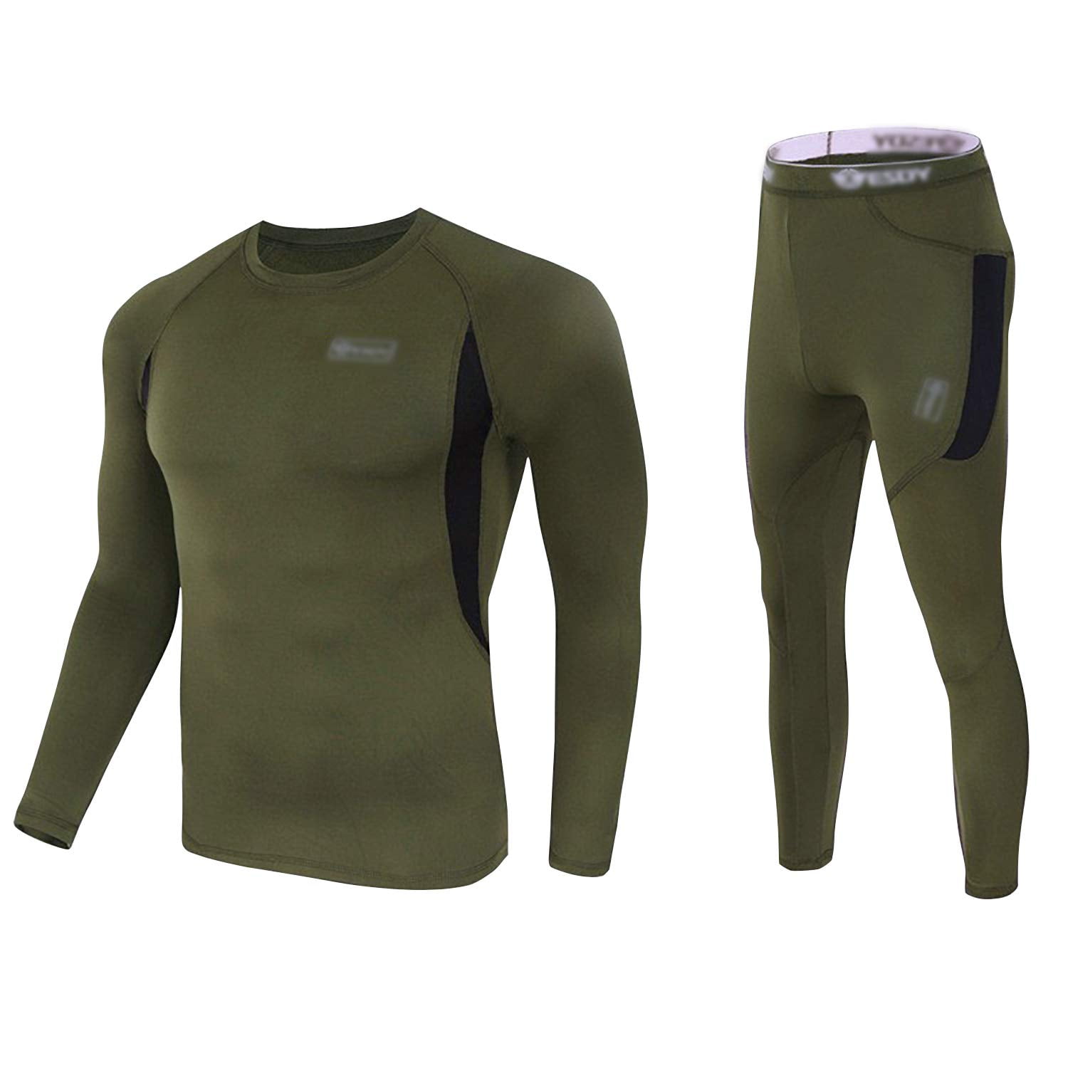 Fishing Thermal Under Suit Olive Green One Piece Small Size Base Layer ...
