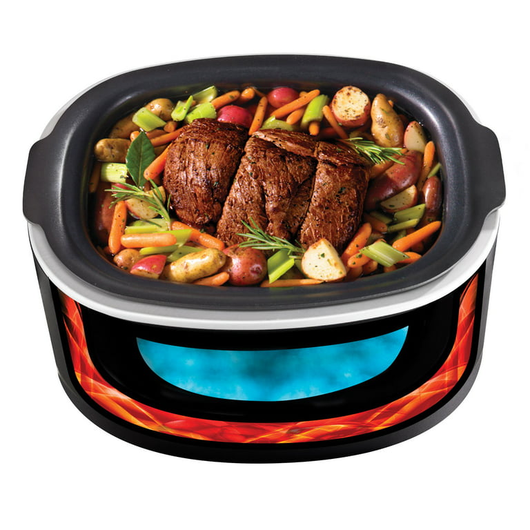 NOZAYA RNAB0BTH8XLPF 3 quart slow cooker - size for cooking a 3 lb chicken  or 2 lb roast - dishwasher-safe(matte black)