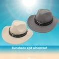 thumbnail image 4 of Fedora Hat Cow-head Decor Wide Brim Western Style Soft Touch Head Protection Autumn Winter Felt Hat for Travel, 4 of 10