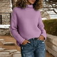 thumbnail image 2 of Wdgfv Breathable Women's Pullover Elegant Winter High Neck Knitted Pullover Sweater Long Sleeve Rolled Edge Turtleneck Top For Cozy, 2 of 4