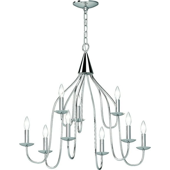 Volume Lighting 3059 Windsor 9 Light 27" Wide Taper Candle Chandelier - Chrome