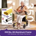 thumbnail image 4 of KEKOY Foldable Mobility Rollator Walkers for Seniors with Seat 350 lb, Adjustable Handles and Backrest Height, Adult Aluminum Rolling Walker, 8" Big Wheels, Yellow, 4 of 10