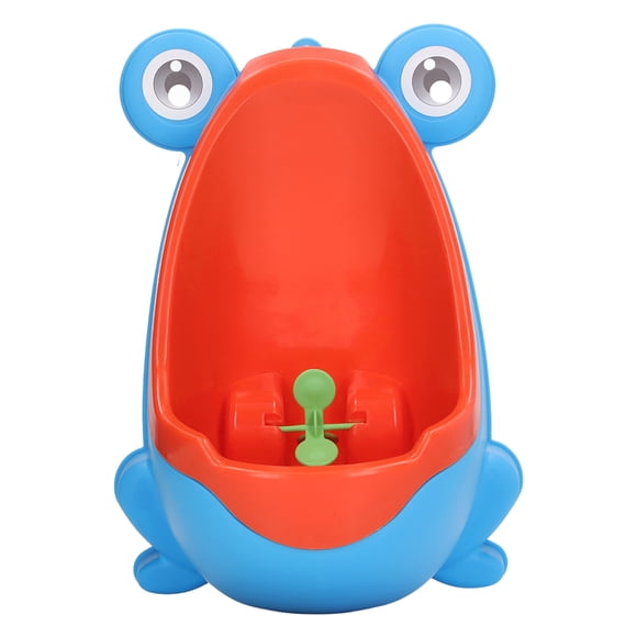Urinario infantil divertido con objetivo de puntería, de plástico, montado en la pared, para entrenamiento de orinal, para niños pequeños, color azul